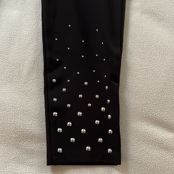 Nygard Luxe Slims . Black with silver studs pull on pants . Size L ( 14-16) - Picture 3 of 8